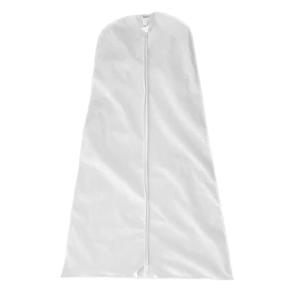 Funda de traje flamenca color blanco vista cremallera