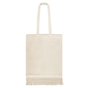 Bolsa de algodón con flecos