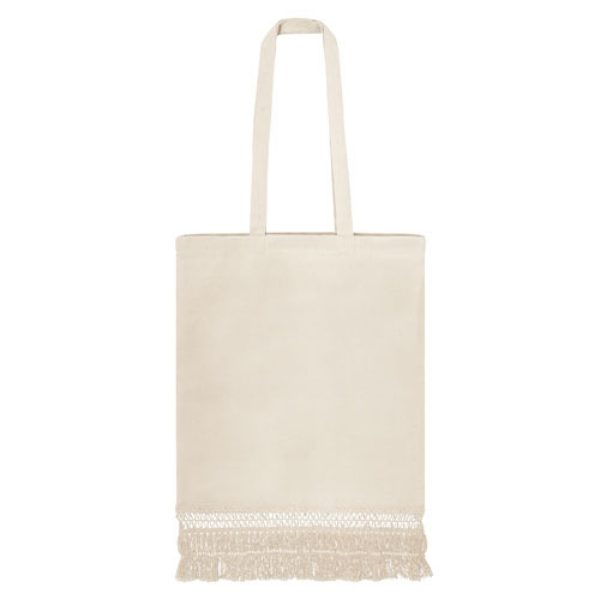 Bolsa de algodón con flecos