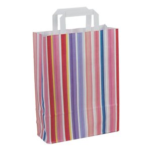 Bolsa de papel de rayas de colores