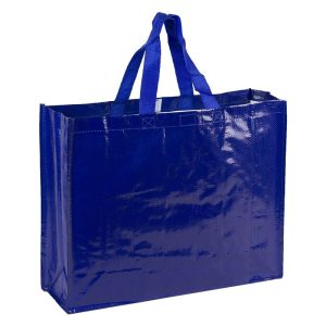 Bolsa de rafia para la compra azul