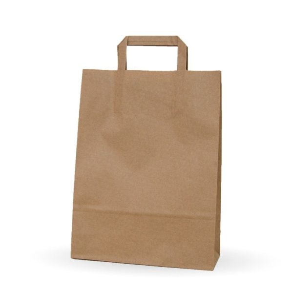Bolsa de papel kraft asa plana