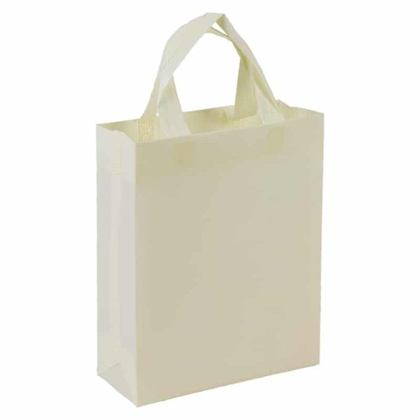 Bolsa de tela pequeña con fuelle beig