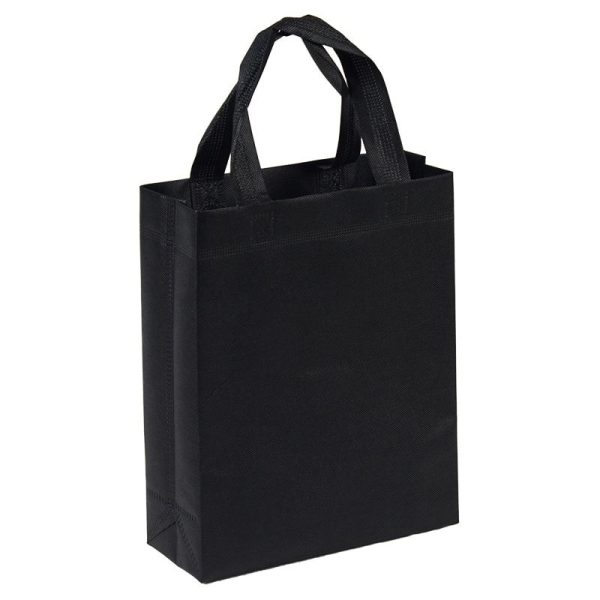 Bolsa de tela pequeña con fuelle negra
