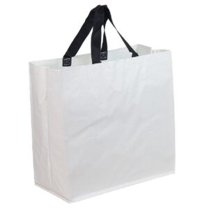 Bolsa rafia blanca y asas negras